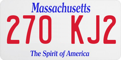 MA license plate 270KJ2