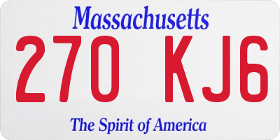 MA license plate 270KJ6
