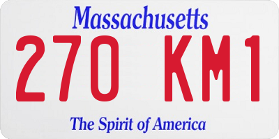 MA license plate 270KM1
