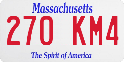 MA license plate 270KM4