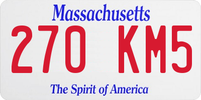 MA license plate 270KM5