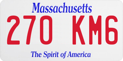 MA license plate 270KM6