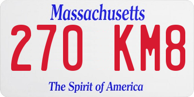 MA license plate 270KM8