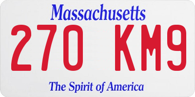 MA license plate 270KM9