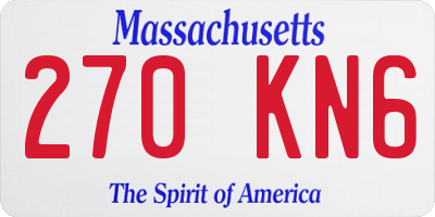 MA license plate 270KN6