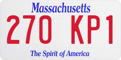 MA license plate 270KP1