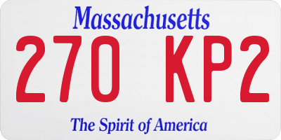 MA license plate 270KP2