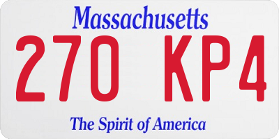 MA license plate 270KP4