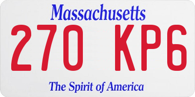 MA license plate 270KP6
