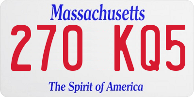 MA license plate 270KQ5