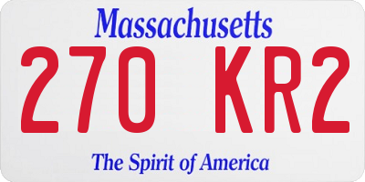 MA license plate 270KR2