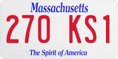 MA license plate 270KS1