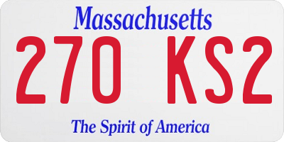 MA license plate 270KS2