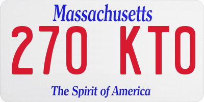 MA license plate 270KT0
