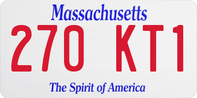 MA license plate 270KT1