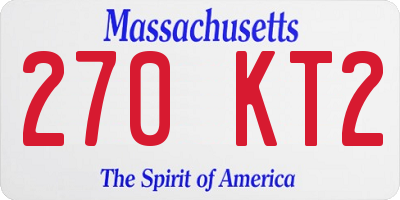 MA license plate 270KT2