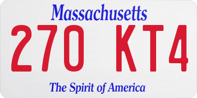 MA license plate 270KT4