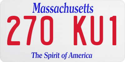 MA license plate 270KU1