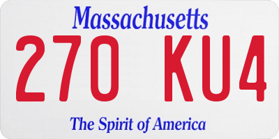 MA license plate 270KU4