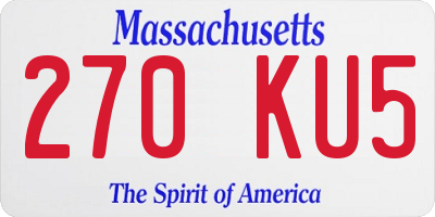 MA license plate 270KU5