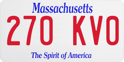 MA license plate 270KV0
