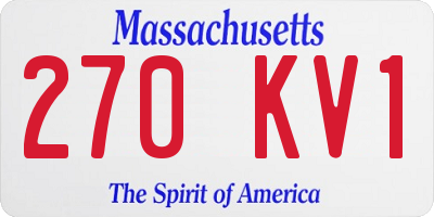 MA license plate 270KV1