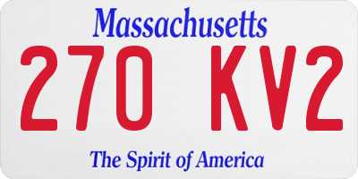 MA license plate 270KV2