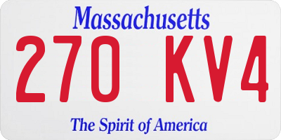 MA license plate 270KV4