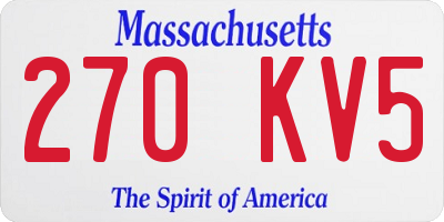 MA license plate 270KV5