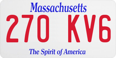 MA license plate 270KV6