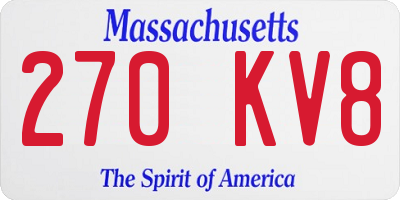 MA license plate 270KV8