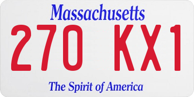 MA license plate 270KX1