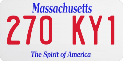 MA license plate 270KY1
