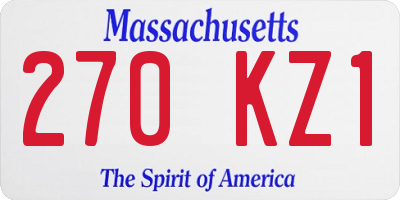 MA license plate 270KZ1