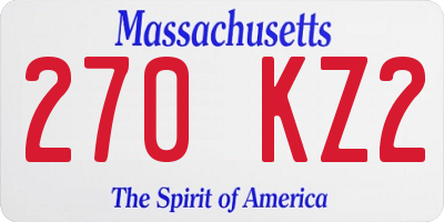 MA license plate 270KZ2