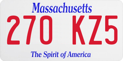 MA license plate 270KZ5