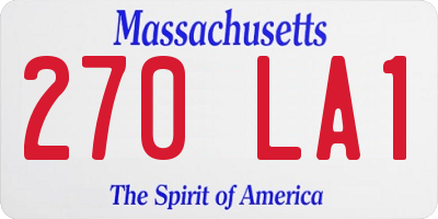 MA license plate 270LA1