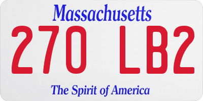 MA license plate 270LB2