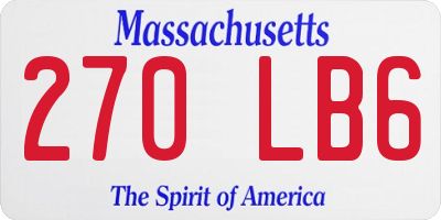 MA license plate 270LB6