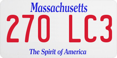 MA license plate 270LC3
