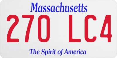 MA license plate 270LC4