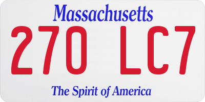 MA license plate 270LC7