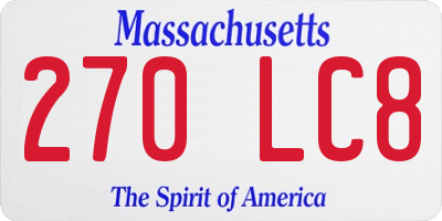 MA license plate 270LC8