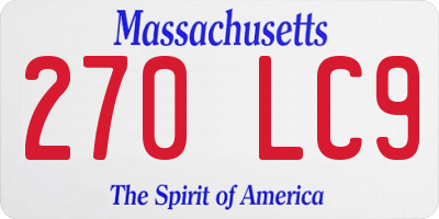 MA license plate 270LC9