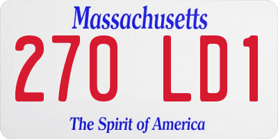 MA license plate 270LD1