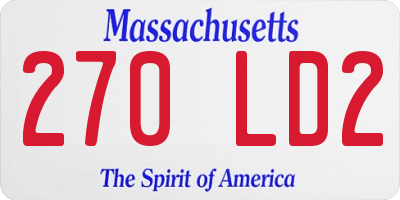 MA license plate 270LD2