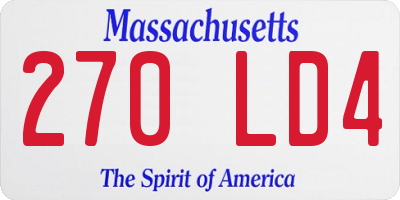 MA license plate 270LD4