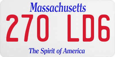 MA license plate 270LD6