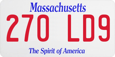 MA license plate 270LD9