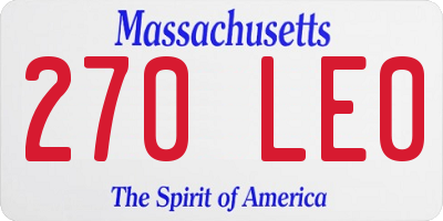 MA license plate 270LE0